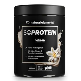 natural elements SoProtein Vanilla veganes Proteinpulver – 660g – 22 Portionen - 23g Protein/Portion