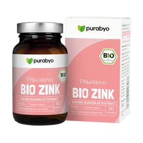 PURABYO Bio Zink Kapseln Pflanzlich | Aus Guavenblättern | Glas statt Plastik