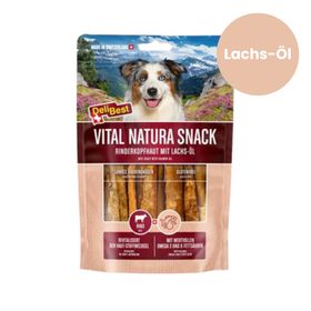 DeliBest Vital Natura Snack Rinderkopfhaut mit Wildlachsöl