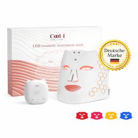 COOL-i LED Gesichtsmaske,4 Lichtfarben,Infrarot,kabellos, mit 10 Min.Timer