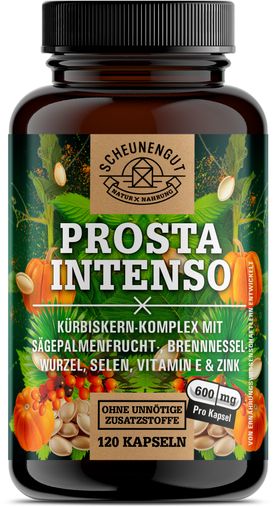 Scheunengut® PROSTA INTENSO | Prostata Kapseln mit Kürbiskern, Sägepalme, Selen uvm.