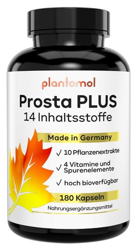 plantomol® Prostata Komplex mit Kürbiskern Sägepalme Weidenröschen und 11 Weiteren - Prosta PLUS