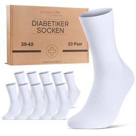 Diabetiker Socken mit Komfortbund ohne Gummi & ohne Naht für Damen und Herren 10 Paar