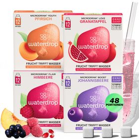 waterdrop® Microdrink Beerenmix Set – 48 Würfel mit Frucht-Extrakten & Vitaminen – vegan, zuckerfrei