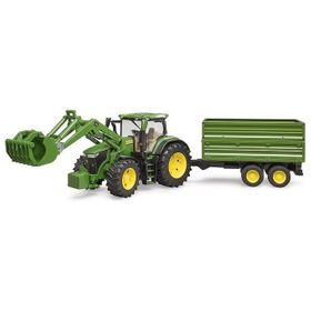 Bruder, John Deere 7930 mit Anhänger 3055/3155, 80,5x17,5x20 cm, 3 Teile