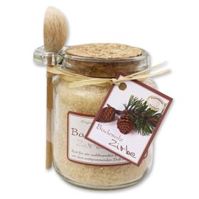 Florex Badesalz Zirbe mit Bio-Schafmilch Glas mit Holzlöffel