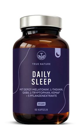 TRUE NATURE® Daily Sleep Schlafkapseln - Premium Schlaf-Komplex mit Melatonin