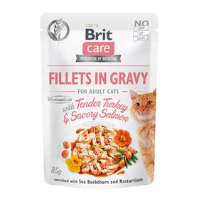 Brit Care Cat - Fillets in Gravy with Tender Turkey & Savory Salmon