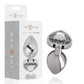 Intense - Aluminium-metall-anal-stecker, Weißes Herz, Größe