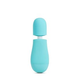 Rose – Petite Wand-Vibrator mit Aufsätzen – Blau