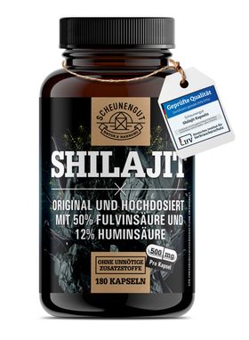 Scheunengut® Shilajit | Das Original mit 50% Fulvinsäure & 12% Huminsäure | 180! Kapseln Mumijo