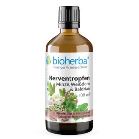 Bioherba Nerventropfen Minze Weißdorn & Baldrian Tinktur