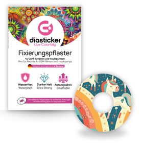 Diasticker® Freestyle Libre 3 / 3 Plus Fixiertapes "Unicorn Glow"