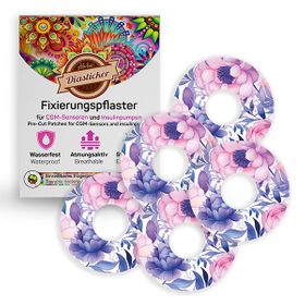 Diasticker® Freestyle Libre 3 / 3 Plus Fixiertapes "Purple Flowers"