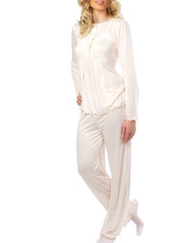 MYSANITY® Stillpyjama aus Modal, Langarm, Rosa