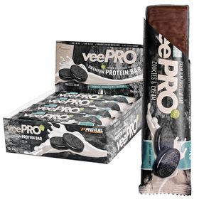 ProFuel - veePRO Proteinriegel - Cookies & Cream - 27% Protein, ballaststoffreich, zuckerarm & vegan