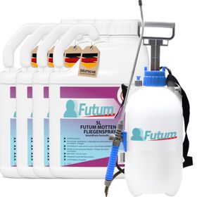 FUTUM 4x5L Motten- / Fliegenspray + 5L Sprüher