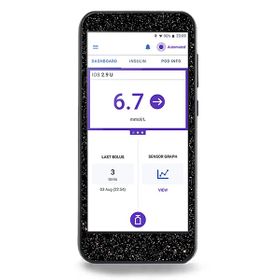 Diasticker® Omnipod 5 Sticker "Schwarz Glitzer"