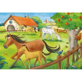ravensburger Bauernhof Ferienpuzzle mit Pferden 2x12 Teile