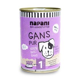 napani Bio-Dosenfutter für Hunde, Gans pur