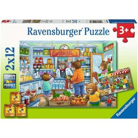 ravensburger Puzzle bären beim Einkaufen 2x12 Teile