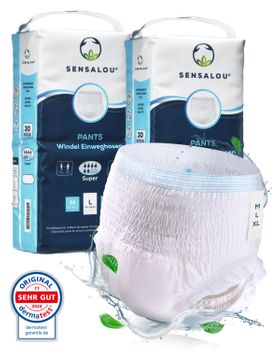 Sensalou Pants Super für Erwachsene - Größe XL Schutzhosen Inkontinenz Erwachsenenwindeln 60St.