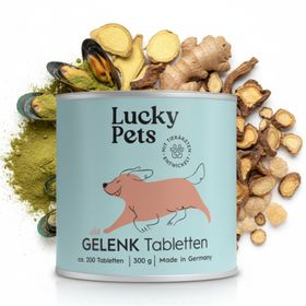 Lucky Pets Gelenktabletten für Hunde 200 Tabletten – mit Grünlippmuschel, Teufelskralle und MSM