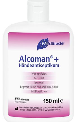 Alcoman Händedesinfektion +, 150 ml Flasche