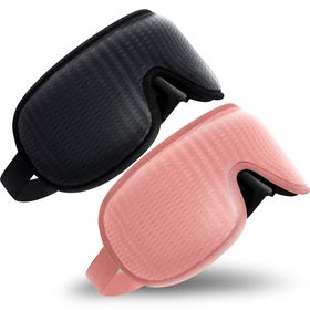 OMNIRELEXX® 2er Set - Atmungsaktive - 3D Schlafmaske (Schwarz/Rosa)