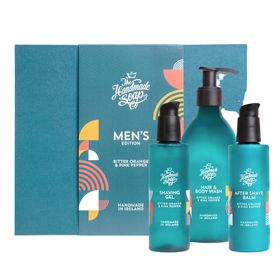 The Handmade Soap Company Men's Gift Set Wash & Shave Balm Bitter Orange & Pink Pepper