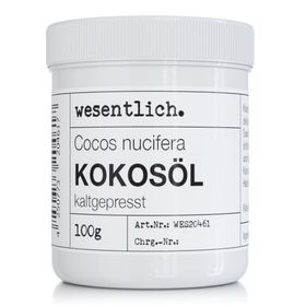 wesentlich. Kokosöl, kaltgepresst