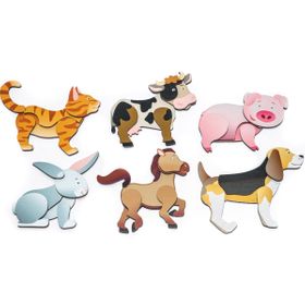 EDUPLAY Magnetpuzzle Bauernhoftiere 6er Set