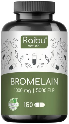 Bromelain Kapseln Hochdosiert 500 mg, 150 Kapseln - RAIBU
