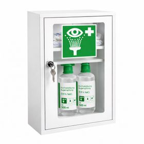FAP First Aid Products Augenspülschrank inkl. DIN 13157 Set - 2x NaCl 500ml