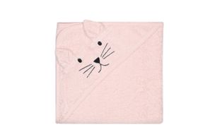 Kindsgut Kapuzenhandtuch Katze rosa