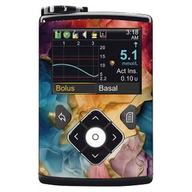 Diasticker® Minimed Sticker inkl. Clip (600/700er-Serie) "Colorful Smoke"