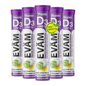 EVÄM Vitamin D3 Brausetabletten - 5er Pack