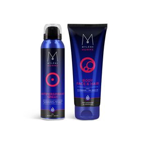 Mylène Homme Pflege-Set – Antiperspirant Spray & 3-in-1 Showergel