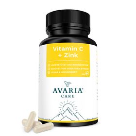 AVARIA CARE® Vitamin C 1000mg – gepuffert & magenschonend – mit 15 mg Zink – vegan