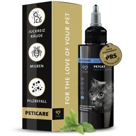Peticare Anti-Parasiten Mittel für Katzen gegen Milben Flöhe Pilze