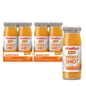 Voelkel Ingwer Shot Kurkuma – Kurkuma-Kick - 16er Set (16 x 95 ml)