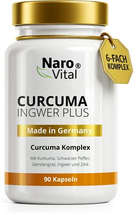 NAROVITAL® Curcuma Ingwer Plus – Kurkuma Kapseln - 6-Fach Komplex