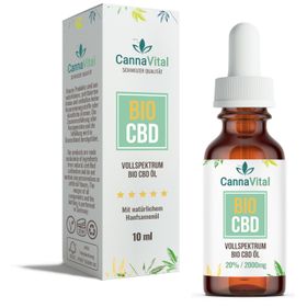 Bio CBD Öl 20% CannaVital®  Schweizer Laborqualität mit Entourage-Effekt, 10 ml Premium Cannabidiol