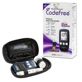 CodeFree Blutzuckermessgerät Set mit Teststreifen, Diabetes-Set mg/dL