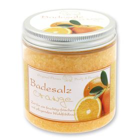 Badesalz Orange Glas mit Schafmilch