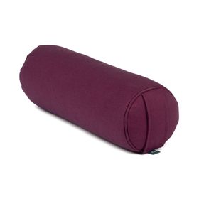 Yoga Mini-Bolster (rund), Nackenrolle, ECO, Buchweizenschalen  Aubergine