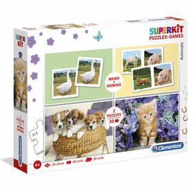 Clementoni Superkit Puzzle Animals 2X30L1. Memo+Dom