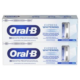 Oral-B 3D White Professional Express Whitening Zahnpasta Frisches Strahlen, Kühle Minze, 2x75ml
