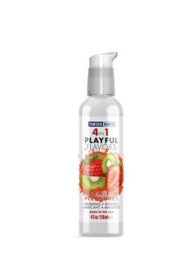 Swiss Navy - 4 In 1 Lubricant with Straw-Kiwi Pleasures Flavor