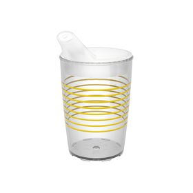 ORNAMIN Becher Ringe gelb mit Schnabelaufsatz klein